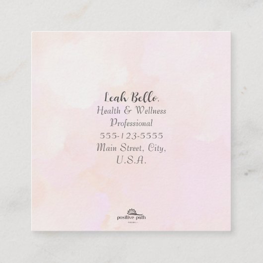 SELFCARE - HEALTH & WELLNESSカード スクエア名刺 (裏面)