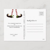 sELFieの挨拶、可変性の赤い背景 シーズンポストカード (裏面)