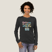 #Selfieを信じて - 楽しい自信アップ  トライブレンドＴシャツ (正面全体)