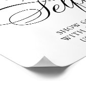 Selfieエレガントスマイルブラックスクリプト |ハッシュタグ ポスター (角)