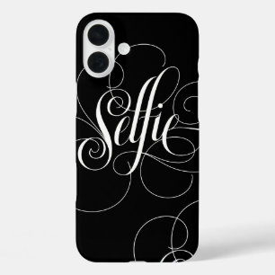 SELFIEカリガフィーレタリング白黒エレガンス iPhone 16 PLUSケース