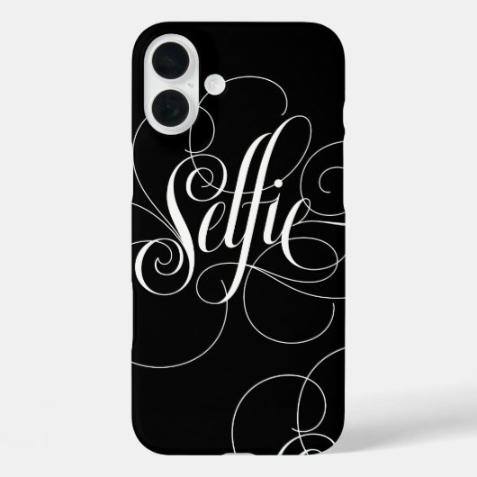 SELFIEカリガフィーレタリング白黒エレガンス Case-Mate iPhoneケース (裏面)