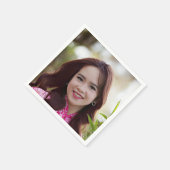 Selfieフォト顔 |おもしろいパーティー スタンダードカクテルナプキン (角)