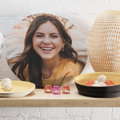 Selfie写真あなたの顔アップロードおもしろいパーティー ラウンドクッション