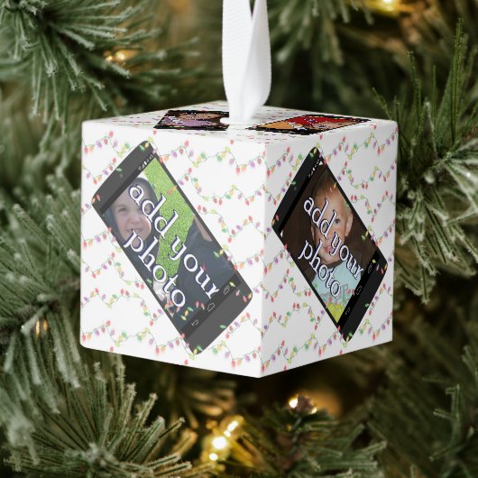 SELFIE時間！電話頭が切れるフォトフレームキューブ装飾 キューブオーナメント (ツリー)