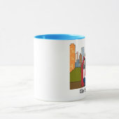 selfie-に名前入りな漫画のマグを取るカップル マグカップ (中央)