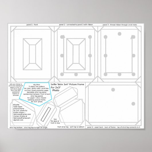 Selfie 3x4写真フレームfor 2x3 Photo Printable ポスター (正面)