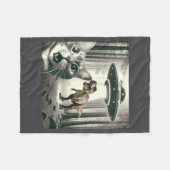 Selfie Cat Dinosaur T Alien UFO Rex フリースブランケット (正面(横))