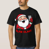 Selfie Claus – Modern Christmas Santa Design Tシャツ (正面)