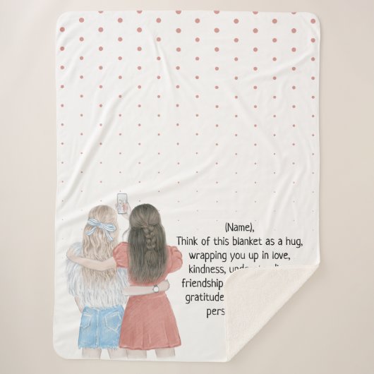 Selfie Girls 最高の Friendsカスタムレター シェルパブランケット (正面)