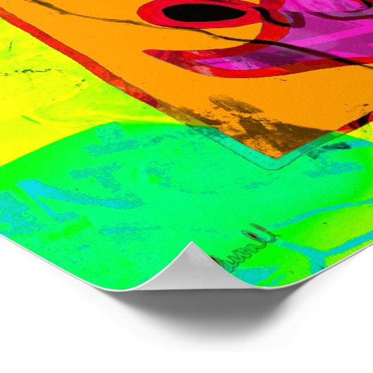 Selfie Orange Abstract 12 x 18 Poster ポスター (角)