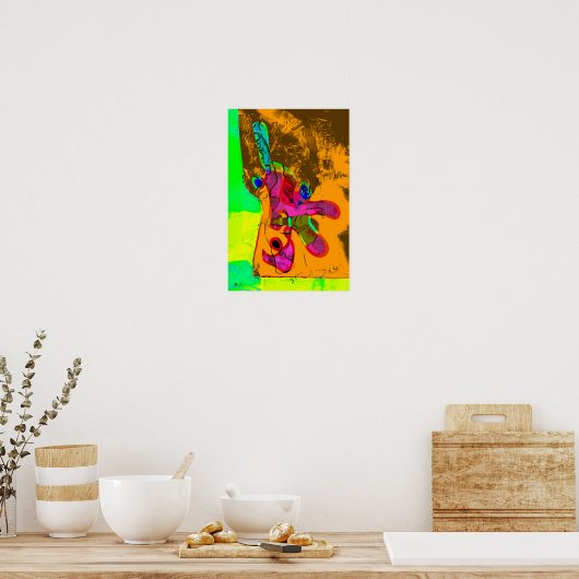 Selfie Orange Abstract 12 x 18 Poster ポスター (キッチン)