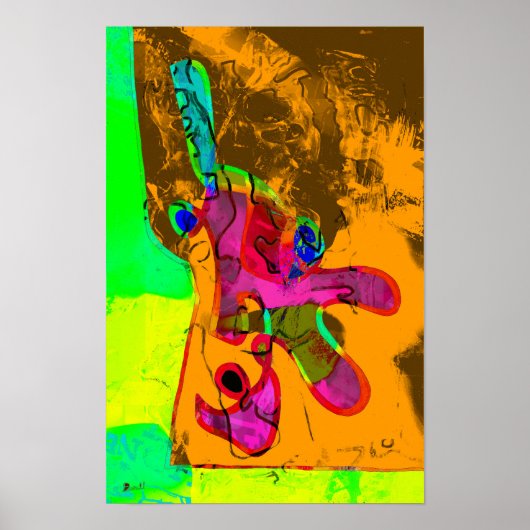 Selfie Orange Abstract 12 x 18 Poster ポスター (正面)