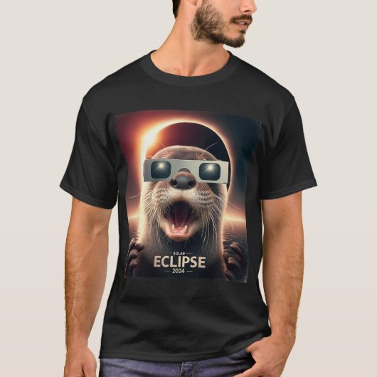Selfie Otter Kids Mens 太陽の Eclipse Tシャツ (正面)