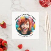 Selfie Photoアップロード顔おもしろいパーティー スタンダードカクテルナプキン (インサイチュ)