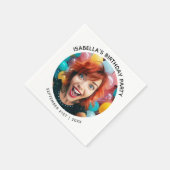 Selfie Photoアップロード顔おもしろいパーティー スタンダードカクテルナプキン (角)