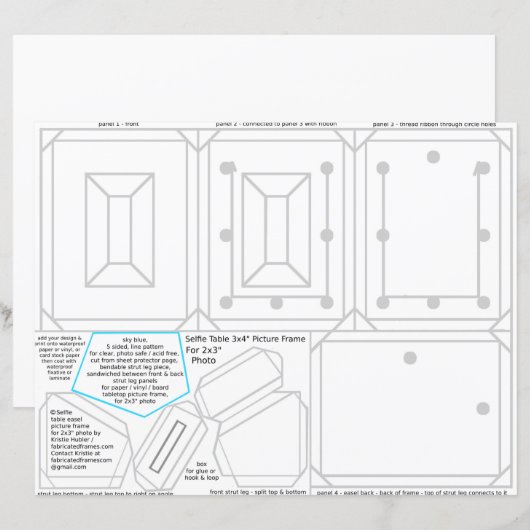 Selfie Picture Frame For 2x3 Photo Printable or (正面/裏面)