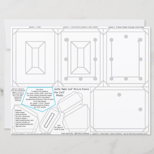 Selfie Picture Frame For 2x3 Photo Printable or (正面)