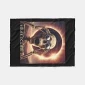 Selfie Skeleton Kids Mens 太陽の Eclipse フリースブランケット (正面(横))