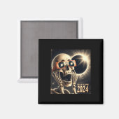 Selfie Skeleton Kids Mens 太陽の Eclipse 2 マグネット (正面/裏面)
