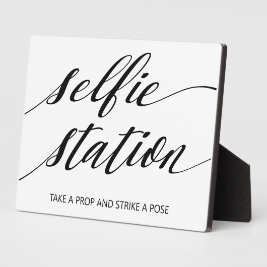Selfie StationサインTabletop Plak with Easel フォトプラーク (側面)