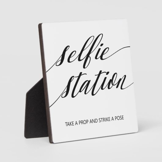 Selfie Station sign Tabletop Plaque with Easel フォトプラーク (正面)
