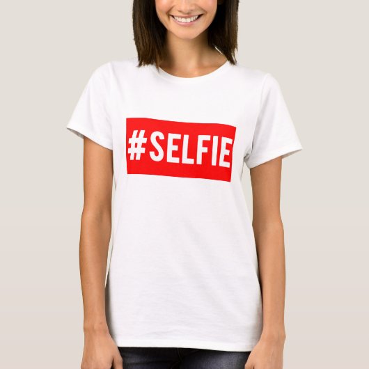 #Selfie T字 Tシャツ (正面)