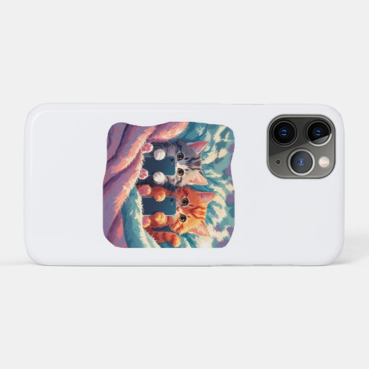 Selfie Time – Cute Kittens with Phones Case-Mate iPhoneケース (裏面(横))