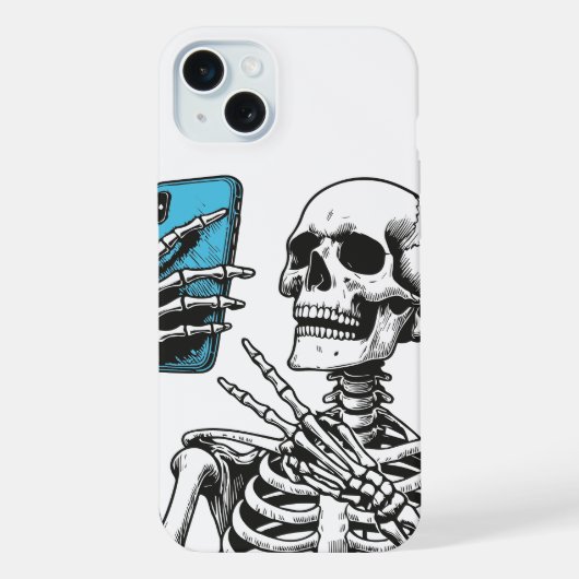 Selfie-Time Skeleton Phone Case iPhoneケース (裏面)