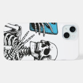 Selfie-Time Skeleton Phone Case iPhoneケース (裏面横)