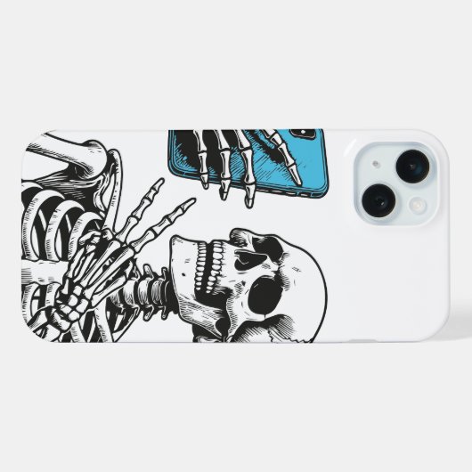 Selfie-Time Skeleton Phone Case iPhoneケース (裏面横)