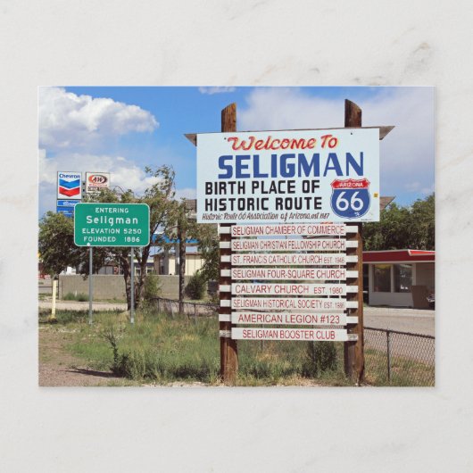 Seligman Route 66ポストカードへようこそ！ ポストカード (正面)