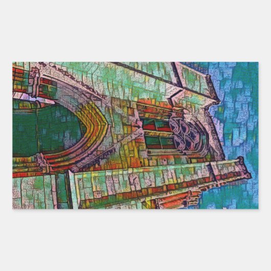 SELIMIYEのモスク、ニコシアの絵画 長方形シール (正面)