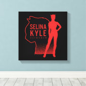 Selina Kyle Catwomanアウトラインロゴ キャンバスプリント (インサイチュ (ウッドフロア))
