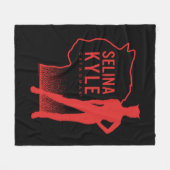 Selina Kyle Catwomanアウトラインロゴ フリースブランケット (正面(横))