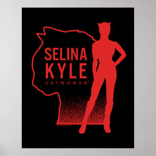 Selina Kyle Catwomanアウトラインロゴ ポスター
