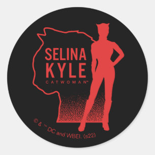 Selina Kyle Catwomanアウトラインロゴ ラウンドシール