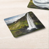 Seljalandsfossの滝|アイスランド スクエアペーパーコースター (アングル)