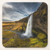 Seljalandsfossの美しい景色の眺め スクエアペーパーコースター (正面)