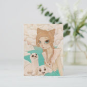 Selkie - Mermaid with Sealesはがき ポストカード (スタンド正面)