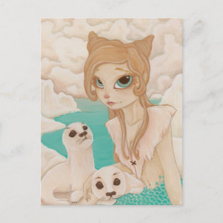 Selkie - Mermaid with Sealesはがき ポストカード