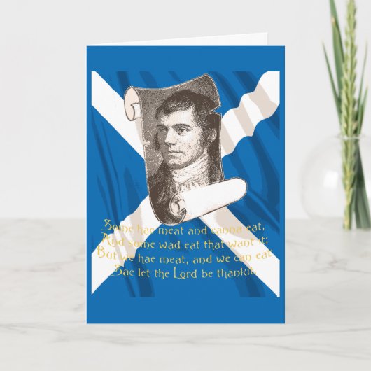Selkirk Grace Burns Night Quote And Saltire シーズンカード (正面)