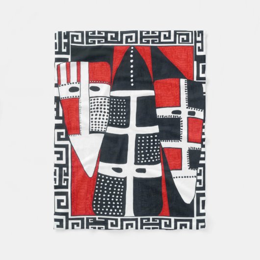 Selknamの総括的なチリの南アフリカのインドのフォーク フリースブランケット (正面)