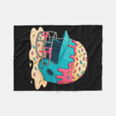 Sell Catcher Helmet With Face Mask Ice-cream Dripp フリースブランケット (正面(横))