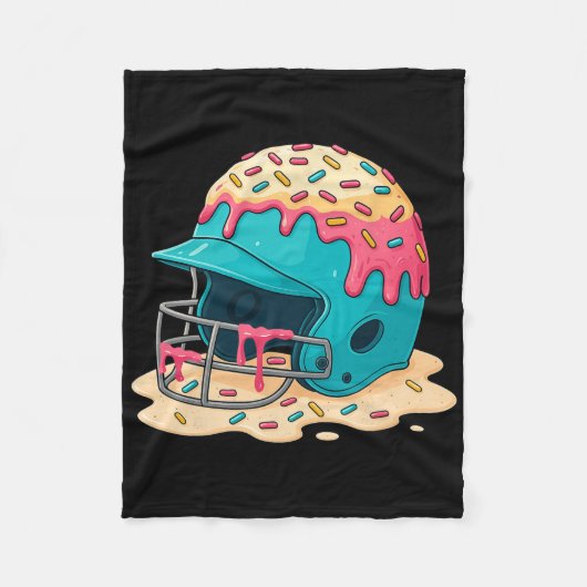 Sell Catcher Helmet With Face Mask Ice-cream Dripp フリースブランケット (正面)
