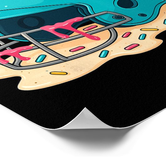 Sell Catcher Helmet With Face Mask Ice-cream Dripp ポスター (角)