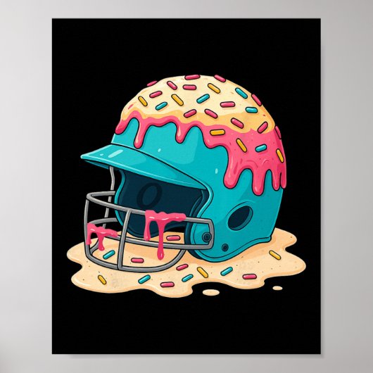 Sell Catcher Helmet With Face Mask Ice-cream Dripp ポスター (正面)