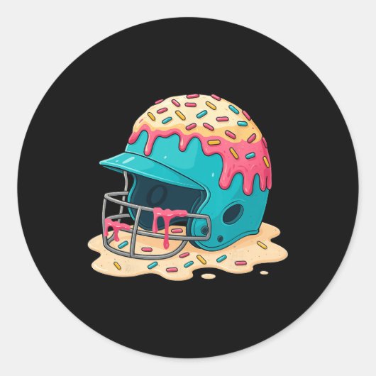 Sell Catcher Helmet With Face Mask Ice-cream Dripp ラウンドシール (正面)