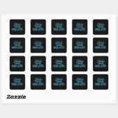 Sell Your Website ブルー ダストレス タイポグラフィ スクエアシール (シート)