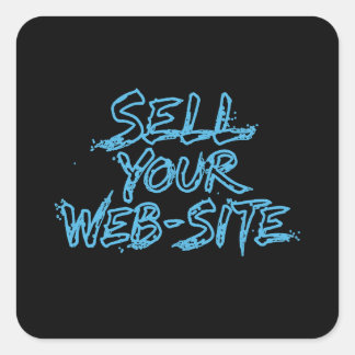Sell Your Website Blue Distressed Typography スクエアシール
